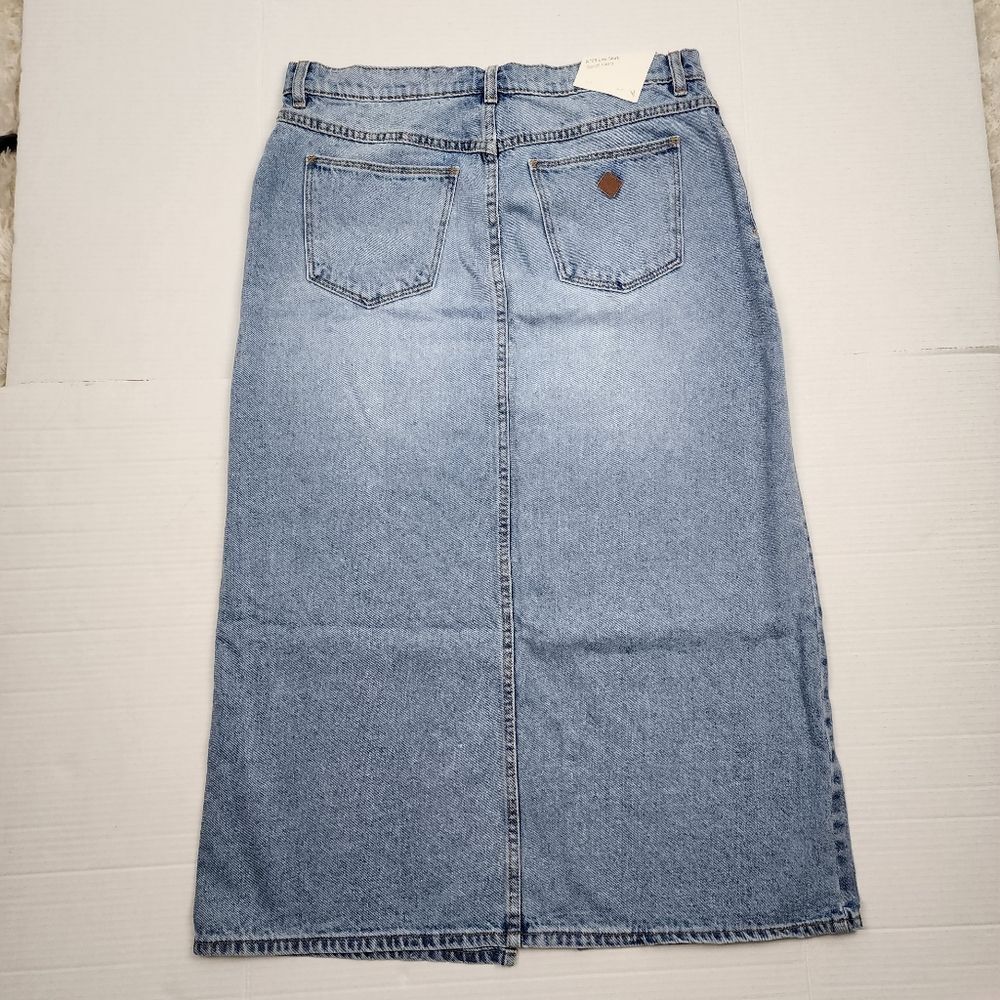 Jean Skirt Abrand Denim Maxi Denim Skirt Sylvie Light Wash Blue Slit size 29 - Picture 5 of 14